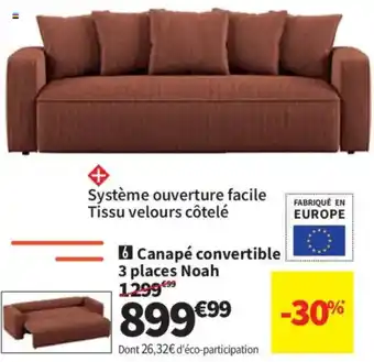 Conforama Noah Canapé convertible 3 places offre
