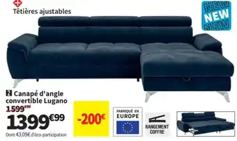 Conforama Lugano Canapé d'angle convertible offre