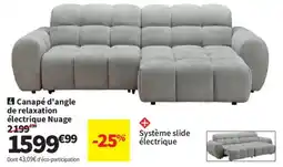 Conforama Nuage Canapé d'angle de relaxation électrique offre