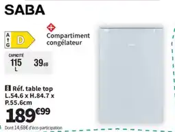 Conforama SABA Compartiment congélateur offre