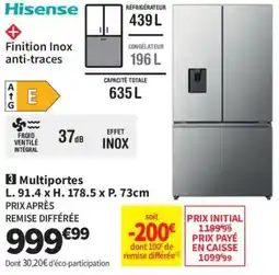 Conforama Hisense Réfrigérateur offre