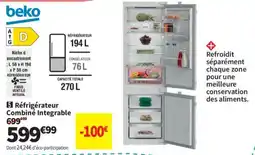 Conforama Beko Réfrigérateur Combiné Intégrable offre