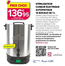 Kiriel LE PRATIQUE Stérilisateur cuiseur électrique automatique offre