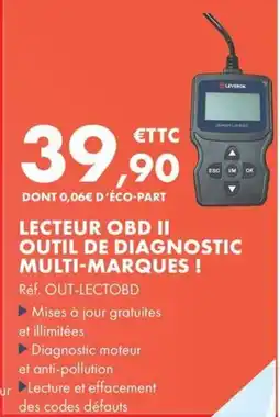 Autodistribution LEVEROK LECTEUR OBD II offre