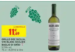 Intermarché Express Baglio di grìsi grillo doc sicilia, vin blanc sicilien offre