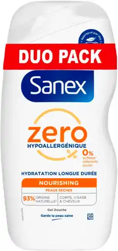 Auchan Sanex gel douche hypoallergénique peaux seches sanex offre