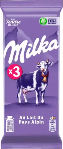 Auchan Milka tablettes de chocolat au lait milka offre