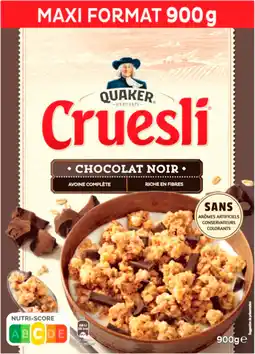 Auchan Quaker cruesli chocolat noir belge quaker offre