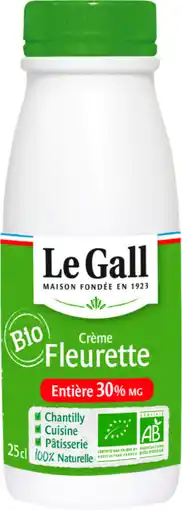 Auchan Le gall crème fleurette entière bio le gall offre