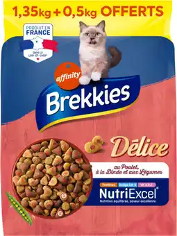 Auchan Supermarché Brekkies croquettes pour chat au poulet, dinde et légumes brekkies offre