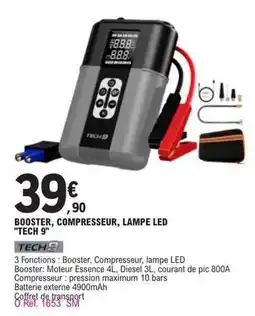 E.Leclerc L'Auto Tech9 - booster, compresseur, lampe led tech 9 offre