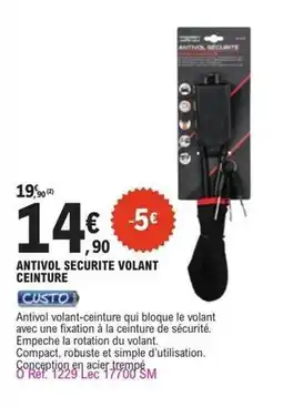 E.Leclerc L'Auto Antivol securite volant ceinture offre