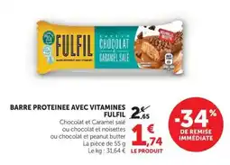 U Express FULFIL BARRE PROTEINEE AVEC VITAMINES offre