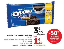 U Express OREO BISCUITS FOURRES VANILLE offre