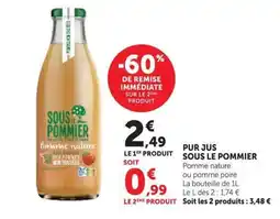 U Express Sous le Pommier Pur jus pomme nature offre