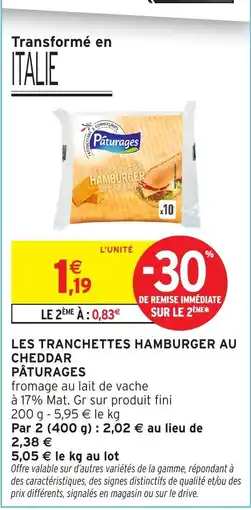 Intermarché Pâturages Tranchettes Hamburger offre