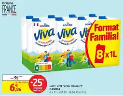 Intermarché CANDIA LAIT UHT VIVA 1%MG FF offre
