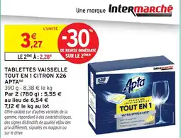 Intermarché Apta Tablettes vaisselle tout en 1 citron offre