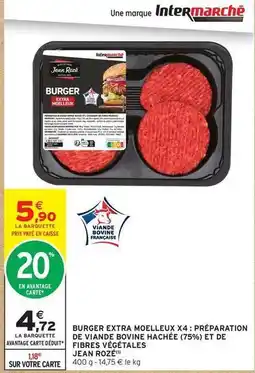 Intermarché Jean rosé - burger extra moelleux x4 offre