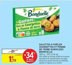 Intermarché Bonduelle - galettes à poêler courgettes et pomme de terre surgelées offre