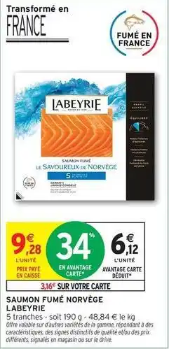 Intermarché Labeyrie - saumon fumé norvège offre