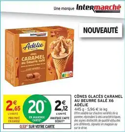 Intermarché Signal - cônes glacés caramel au beurre salé x6 offre