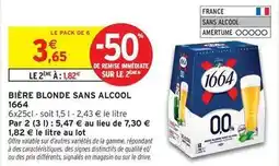 Intermarché 1664 - bière blonde sans alcool offre