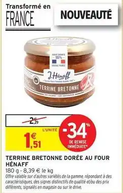 Intermarché Signal - terrine bretonne doree au four offre