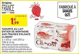 Intermarché Climont - yaourts au lait entier de montagne aux fraises d'alsace offre