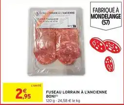 Intermarché Boni - fuseau lorrain à l'ancienne offre