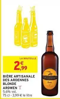 Intermarché Ardwen - bière artisanale des ardennes blonde offre