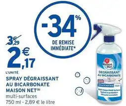 Intermarché Spray dégraissant au bicarbonate offre