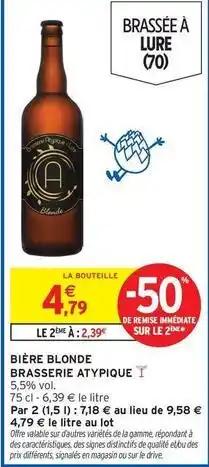 Intermarché Bière blonde brasserie atypique offre