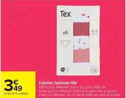 Carrefour Drive Culottes fantaisie fille offre