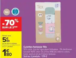 Carrefour Drive Culottes fantaisie fille offre