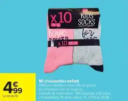 Carrefour Drive Mi-chaussettes enfant offre