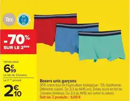 Carrefour Drive Boxers unis garçons offre