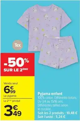 Carrefour Drive Pyjama enfant offre