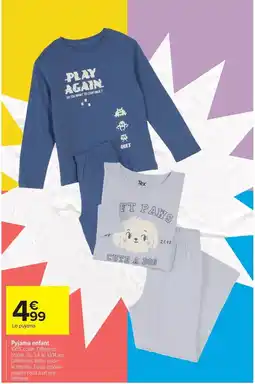 Carrefour Drive Pyjama enfant offre