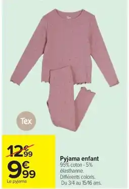 Carrefour Drive Pyjama enfant offre