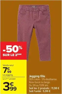 Carrefour Drive Jegging fille offre