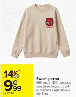 Carrefour Drive Sweat garçon offre