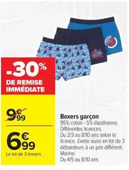 Carrefour Drive Boxers garçon offre