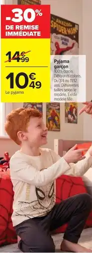 Carrefour Drive Pyjama garçon offre