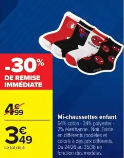 Carrefour Drive Mi-chaussettes enfant offre