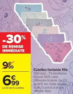 Carrefour Drive Culottes fantaisie fille offre