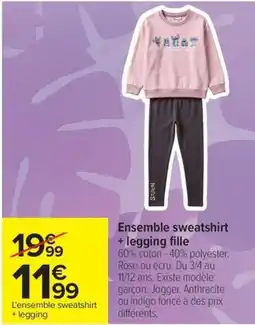 Carrefour Drive Ensemble sweatshirt + legging fille offre