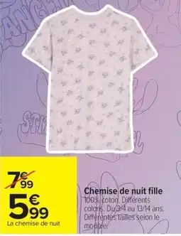 Carrefour Drive Chemise de nuit fille offre
