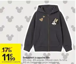 Carrefour Drive Sweatshirt à capuche fille offre