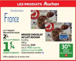 Auchan AUCHAN Mousse chocolat au lait offre